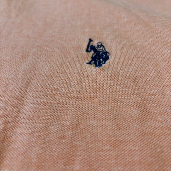 U.S. Polo Assn. Mens XXL Polo Shirt Peach Cotton Blend Short Sleeve - Picture 2 of 5